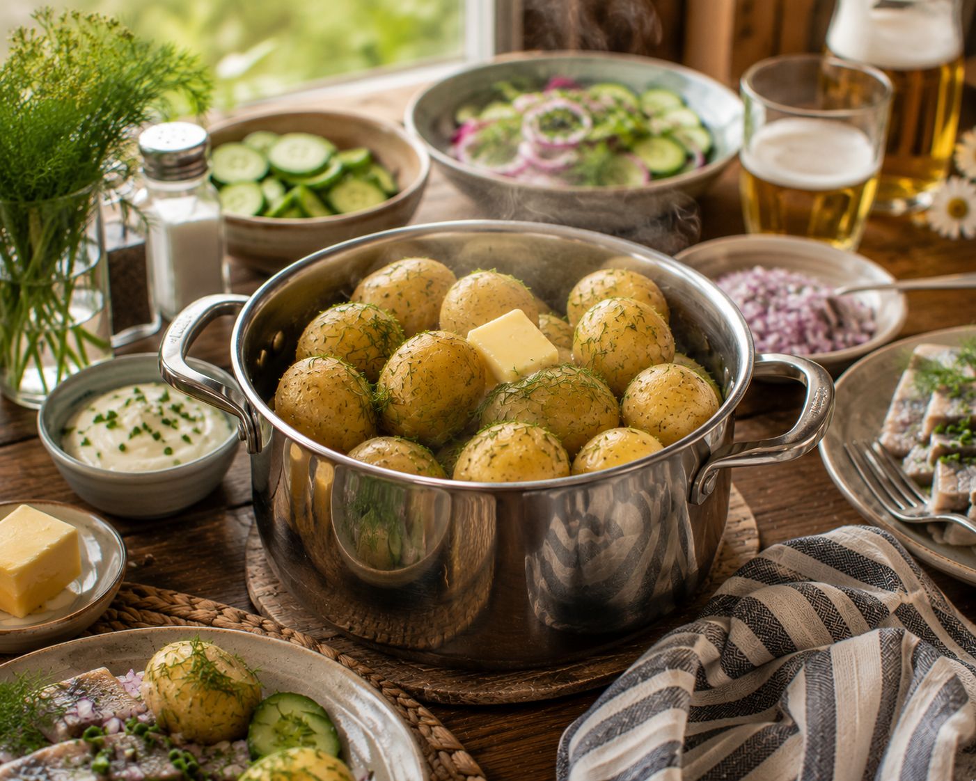 Perfekt kokt potatis med dill och smör